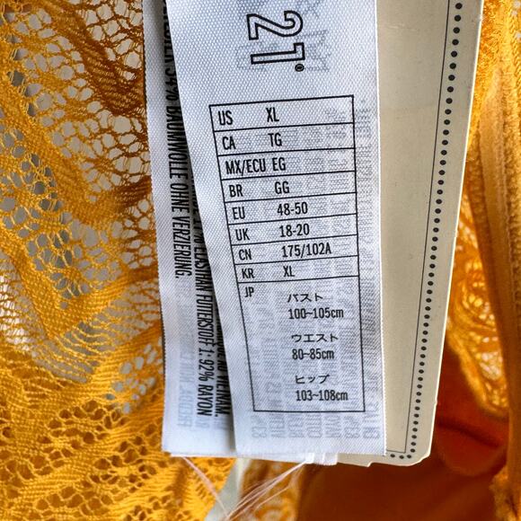Forever 21 Bandeau Lace Bra Yellow NWT - Picture 8 of 10